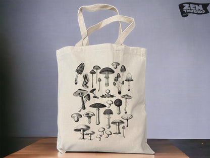Mushrooms FUNGI Collection Eco-Friendly Market Tote Bag printed (Ships FREE!)