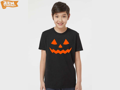 Jack O' Lantern Kids T-Shirt Bodysuit or Sweatshirt pumpkin carving halloween trick or treat youth toddler baby matching brother sister tee