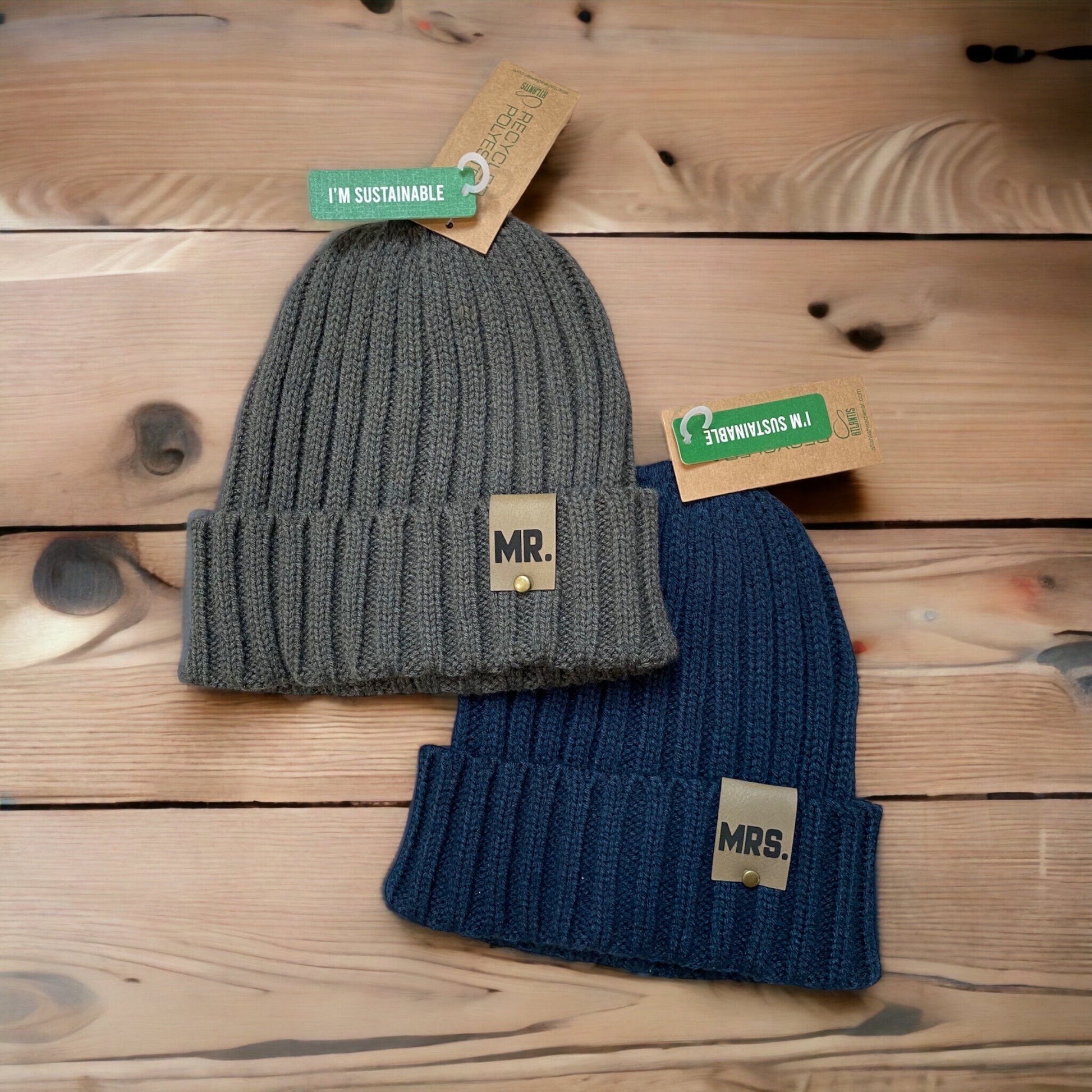 Winter Hats with Custom Leatherette Patches