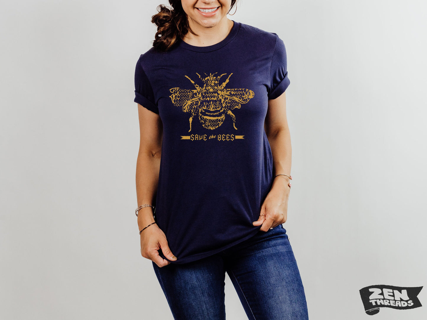 SAVE The BEES Unisex mens women's T Shirt custom color printed tee insect honey bee lover shirt garden gift