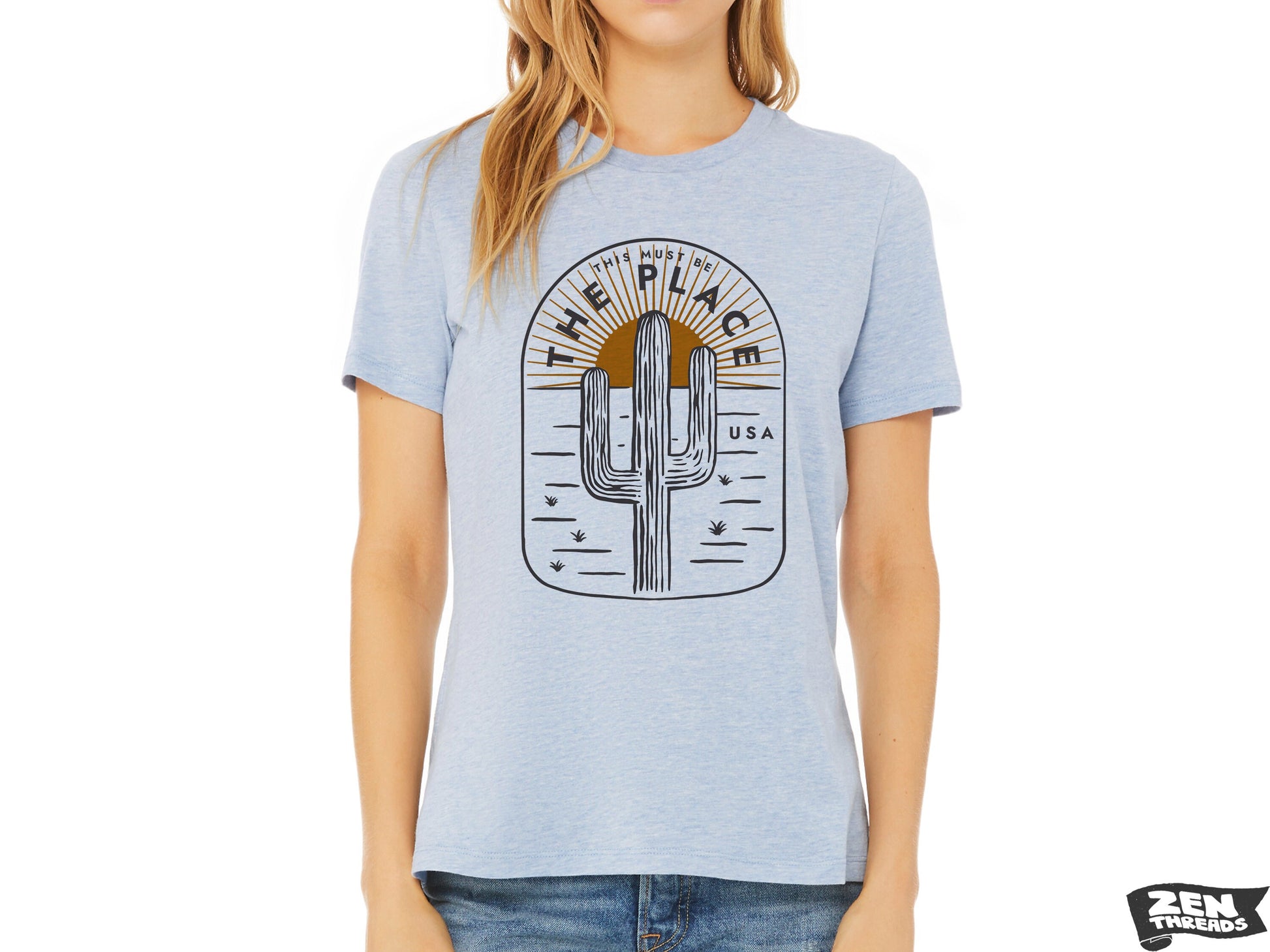 This Must Be The Place Womens Boyfriend Tee National Park relaxed T-shirt Zen Threads Bella Canvas Texas desert hiking camping nature gift