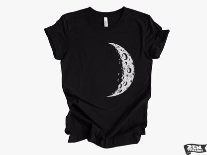 MOON Waxing Unisex Mens Women's T Shirt custom color printed tee solar system astronomy night stargazer astronomer galaxy planet gift shirt