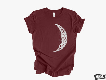 MOON Waxing Unisex Mens Women's T Shirt custom color printed tee solar system astronomy night stargazer astronomer galaxy planet gift shirt