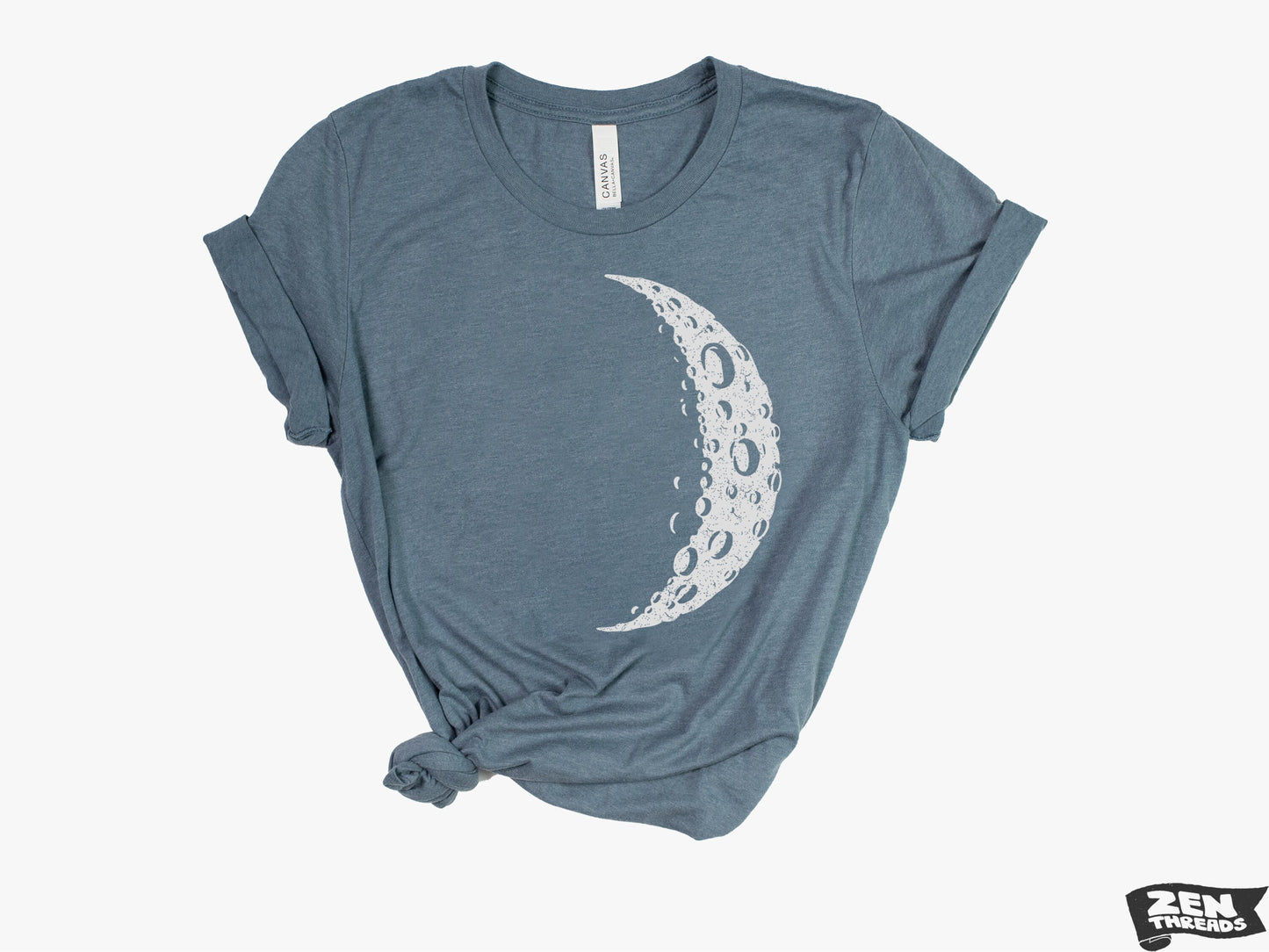 MOON Waxing Unisex Mens Women's T Shirt custom color printed tee solar system astronomy night stargazer astronomer galaxy planet gift shirt