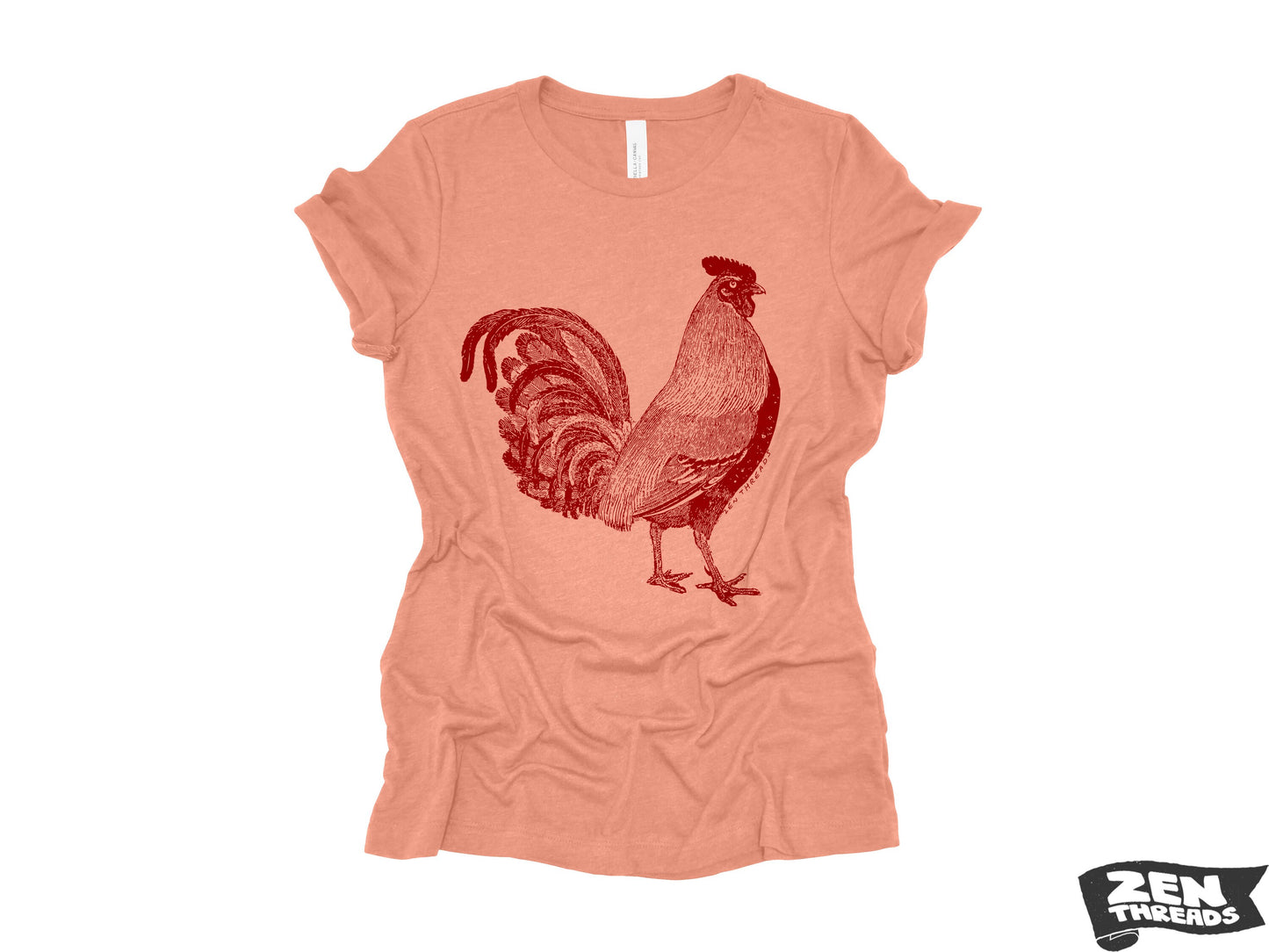Womens ROOSTER Relaxed Fit T Shirt farm bird hen country tee (+ Colors Available) custom ladies boyfriend crew shirt farmer