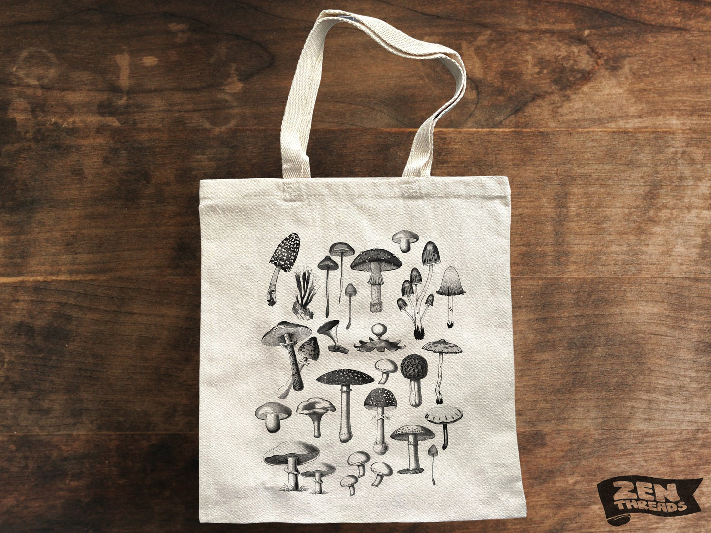 Mushrooms FUNGI Collection Eco-Friendly Market Tote Bag printed (Ships FREE!)