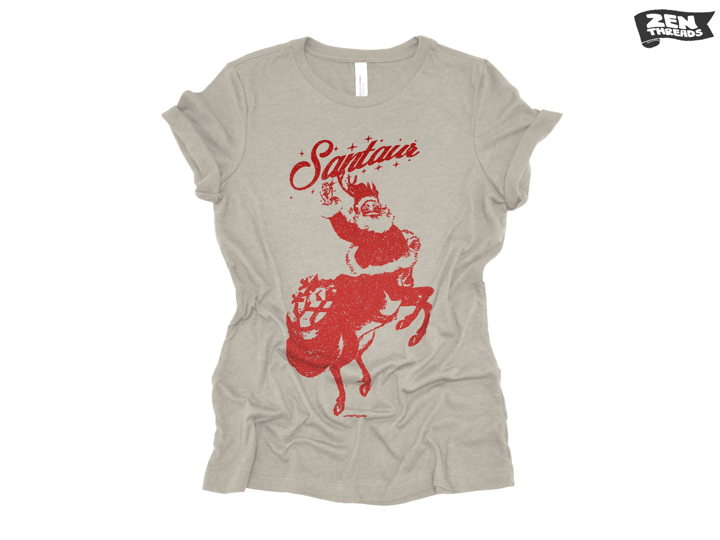 【COLOR iN ID】Santa girl brushed tee Women's SANTAUR Santa Holiday Tee – Zen Threads