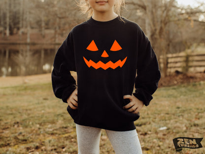 Jack O' Lantern Kids T-Shirt Bodysuit or Sweatshirt pumpkin carving halloween trick or treat youth toddler baby matching brother sister tee
