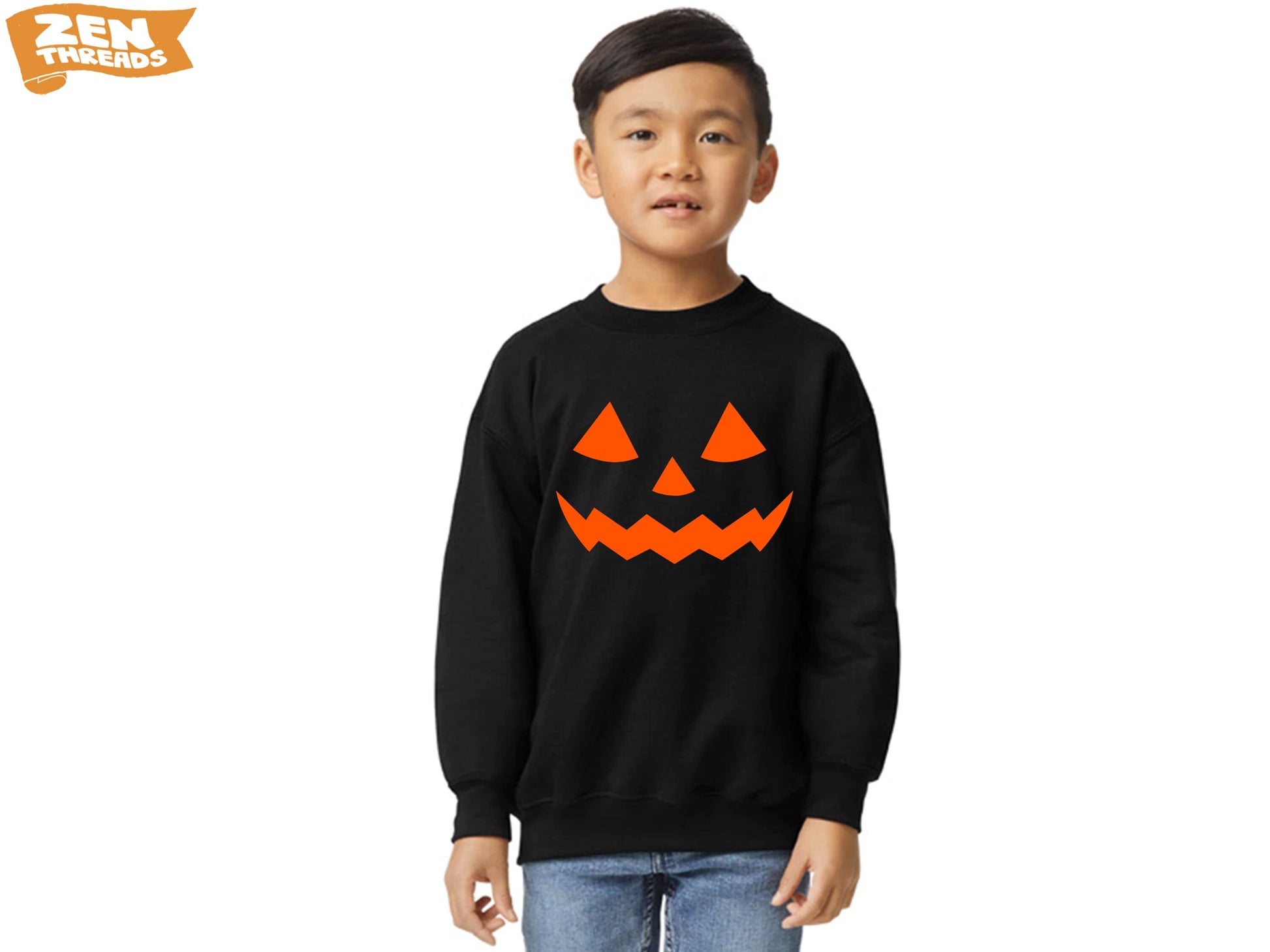 Jack O' Lantern Kids Sweatshirt or T-Shirt pumpkin carving halloween trick or treat youth toddler baby bodysuit matching brother sister tee