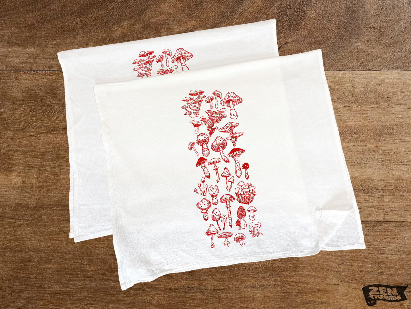 Red Mushrooms Large Flour Sack Towel Fungi Bar Kitchen Gift Organic Natural Cotton tea towel gift