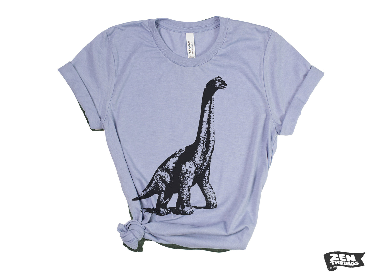 DINOSAUR Vintage Soft Unisex Bella Canvas T-Shirt mens women's Zen Threads custom color printed tee brontosaurus birthday paleontology gift