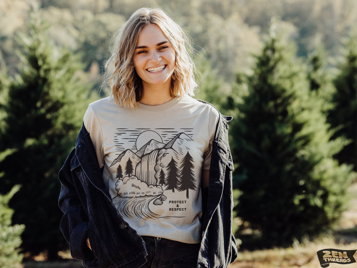 Landscape Unisex Bella Canvas national parks T Shirt eco soft printed tee mens women's adventure camping hiking nature lover trees gift