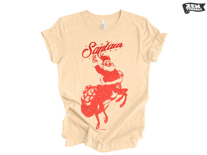 SANTAUR Santa Claus Centaur unisex mens women's t-shirt Color Options funny custom mythical creature holiday party attire Christmas graphic