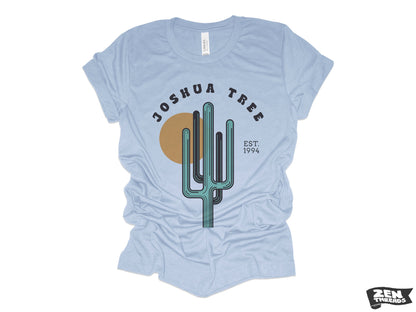 JOSHUA TREE Unisex mens women's Desert Cactus T Shirt National Park California custom color printed tee camping travel hiking