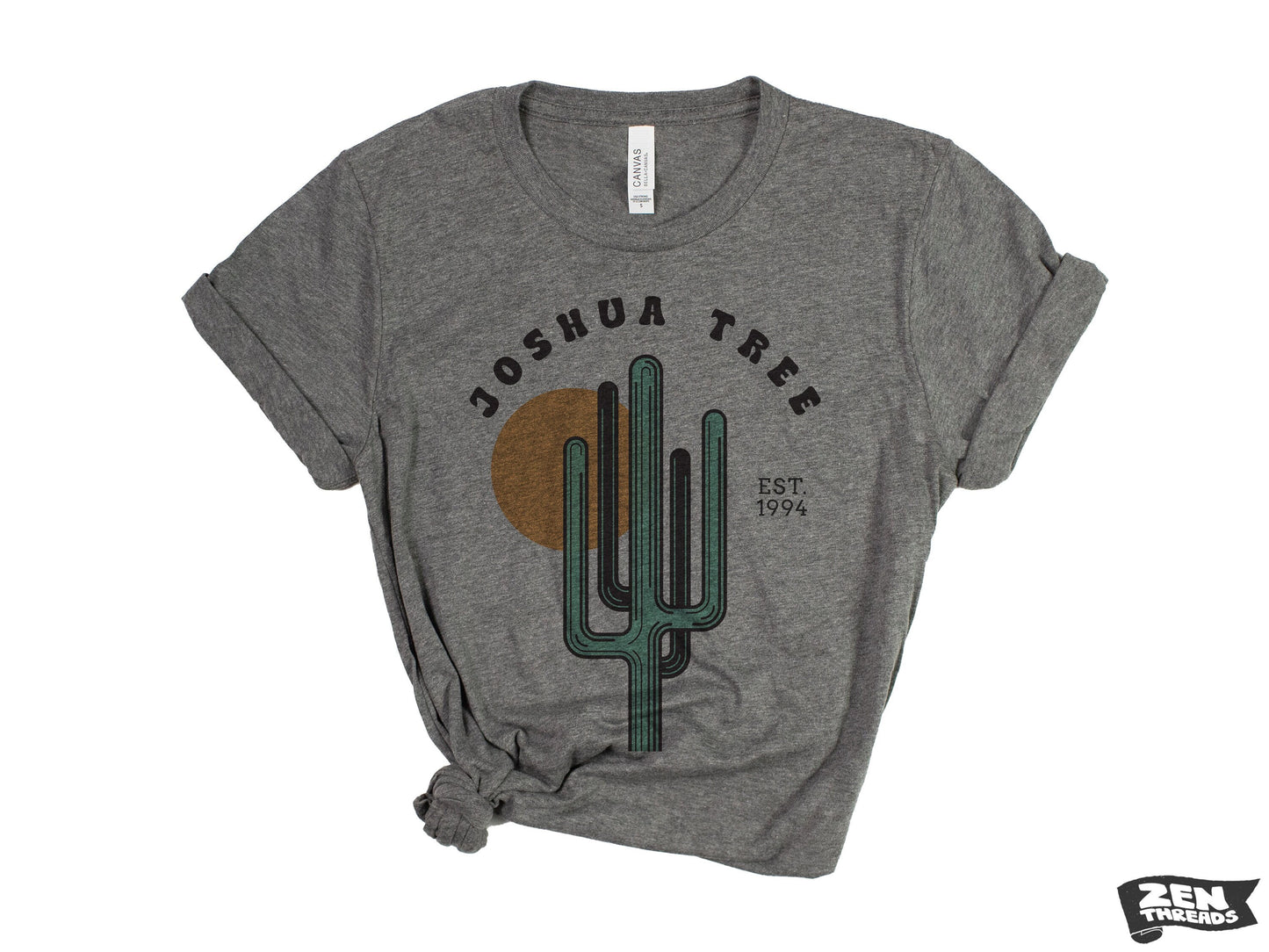 JOSHUA TREE Unisex mens women's Desert Cactus T Shirt National Park California custom color printed tee camping travel hiking