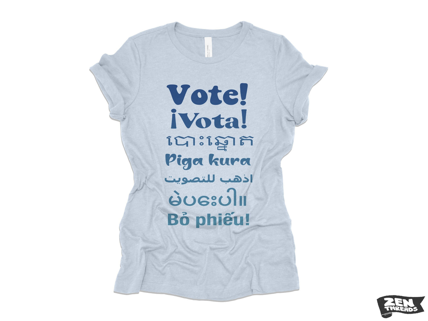 VOTE! !Vota Womens Tee boyfriend fit relaxed T shirt Zen Threads Bella Canvas election voter register voting day volunteer campaign