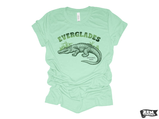 EVERGLADES National Park Unisex T-Shirt Bella Canvas mens women's Florida alligator crocodile nature wetlands gator tee custom color printed