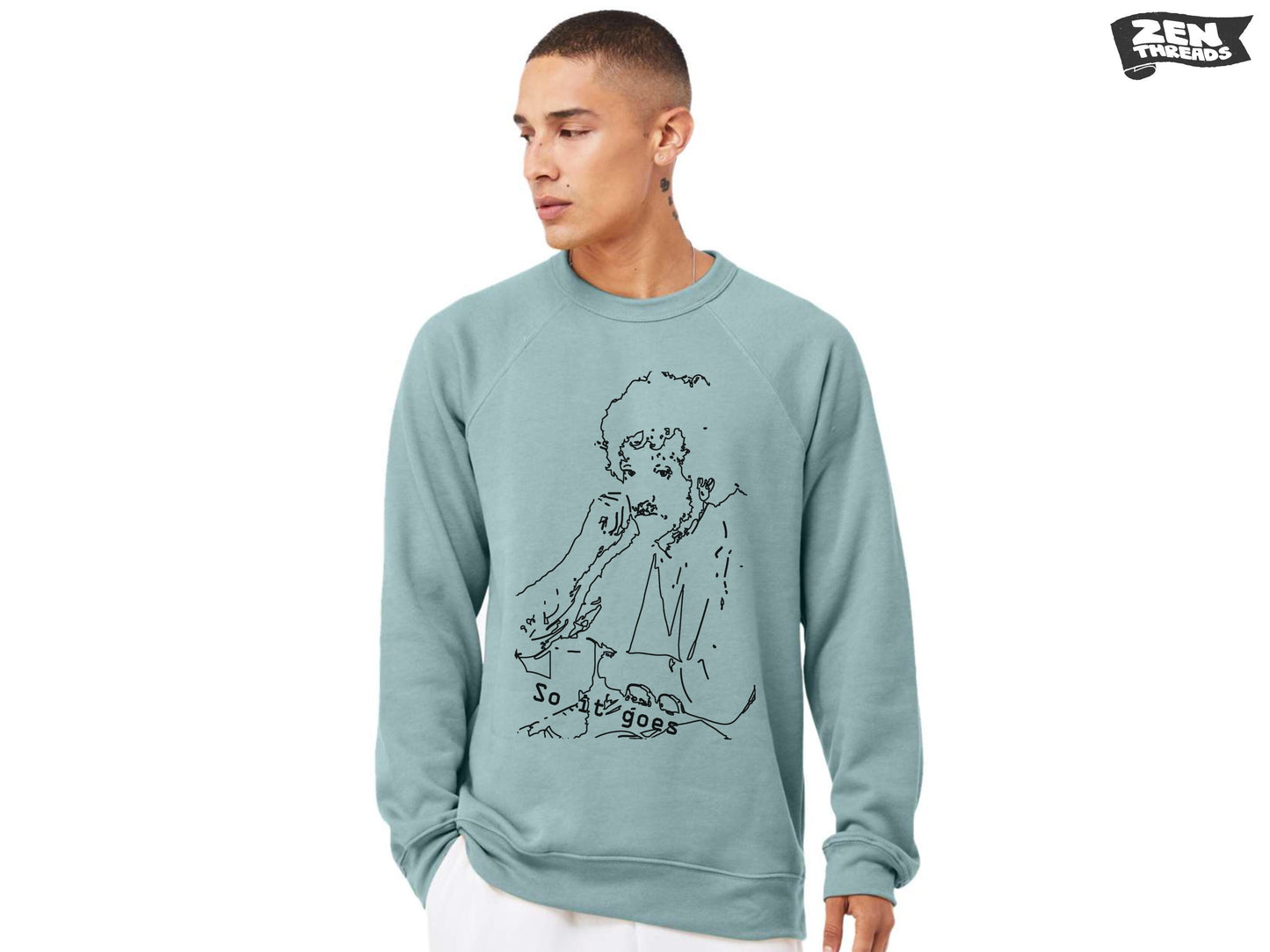 Unisex Fleece Crewneck So it goes VONNEGUT Super Soft Fleece Bella Canvas Sweatshirt mens womens vintage style 3901 Bookworm book author