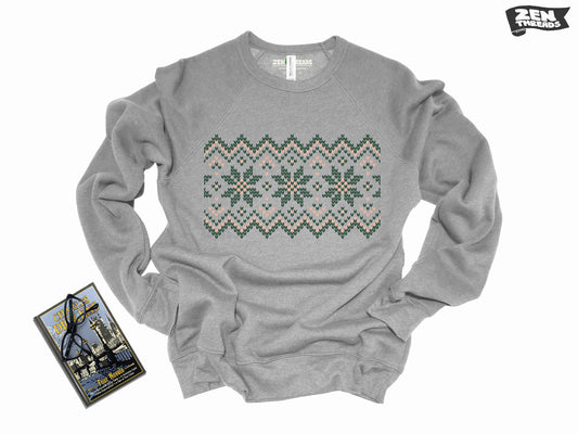 NORDIC HOLIDAY Fleece Crewneck Super Soft Fleece Bella Canvas Sweatshirt printed sweater unisex mens womens vintage 3901 Christmas xmas
